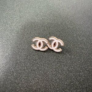 Gold & White Earrings